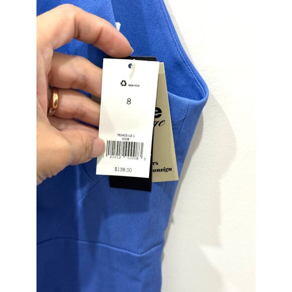 NWT Banana Republic Bi-Stretch Racer-Neck Sheath Mini Dress Blue Women's Size 8 - Picture 5 of 7